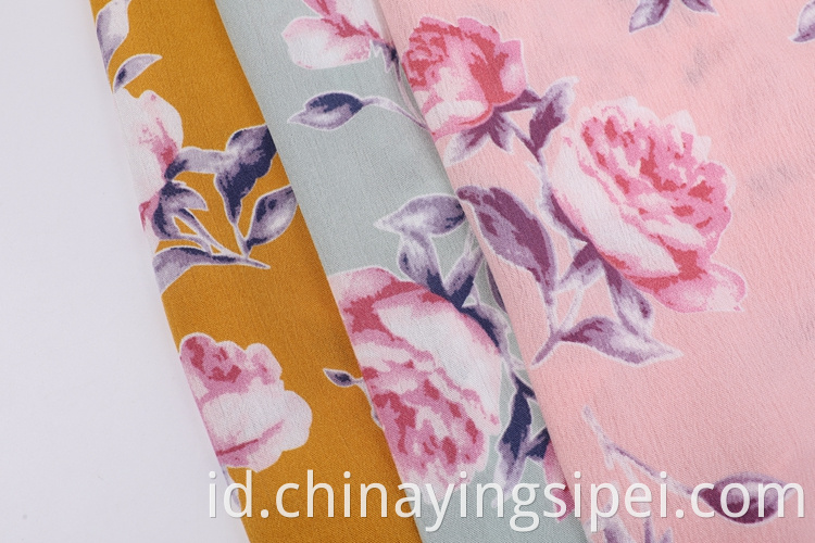 Harga pabrik dicetak dicelup 100%Viskose Rayon Fabric Crinkle Material untuk Kemeja Wanita